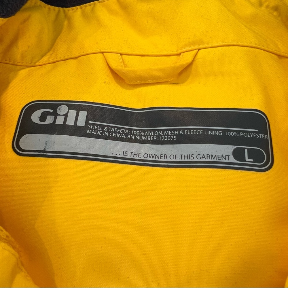 Gill Coast Jacket IN11J Men's Large Yellow Graphite NWT Full Zip - Picture 2 of 10
